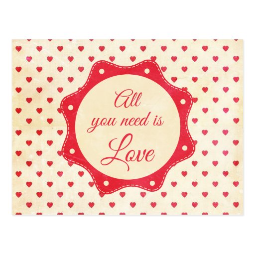 Image of All you need is love Postcard