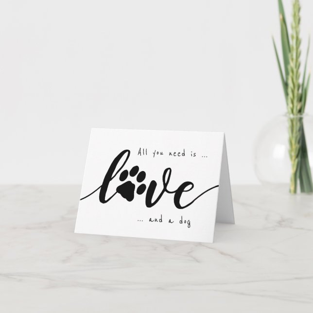 All You Need Is Love Puppy Dog Valentines Holiday Card (Front)