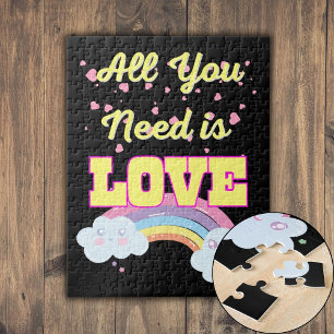 All You Need Is Love Rainbow Hearts Jigsaw Puzzle