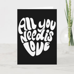 All You Need Is Love Retro Groovy Valentine Heart Card