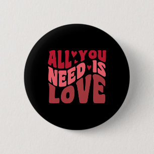 All You Need Is Love Retro Style Valentine's Day 6 Cm Round Badge
