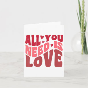 All You Need Is Love Retro Style Valentines Day  Card