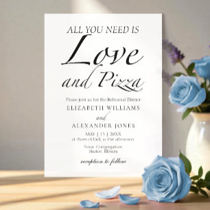 All you need is Love Script Rehearsal Dinner Invitation