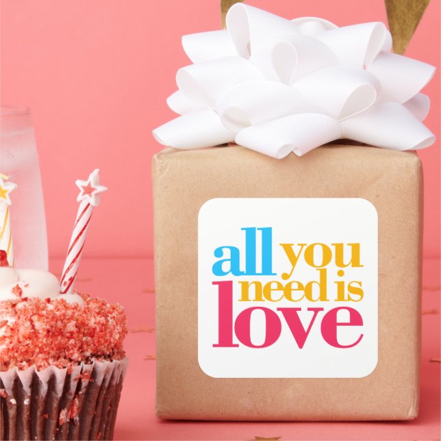 All you need is love square sticker (Party)