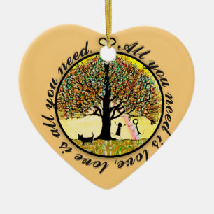 All you need is love tree of life ceramic tree decoration