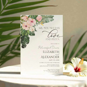 All you need is Love Tropical Rehearsal Dinner Invitation