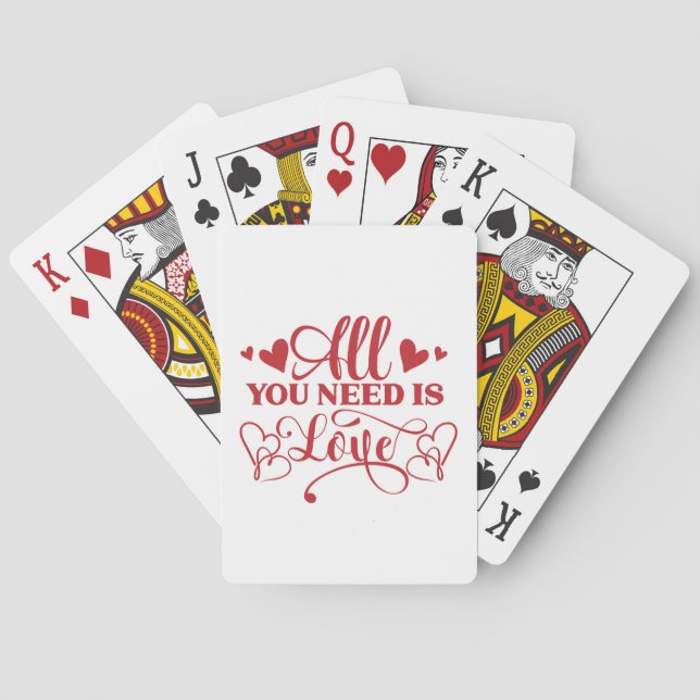 All You Need Is Love Typography Playing Cards (Back)