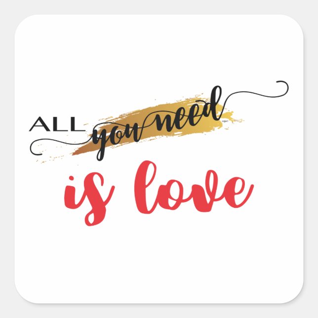 All-you-need-is-Love Valentine Square Sticker (Front)