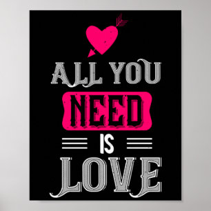 All You Need Is Love Valentines Day For Him Her Poster