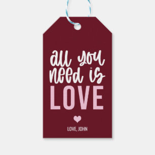 All You Need Is Love Valentine's Day Gift Tags