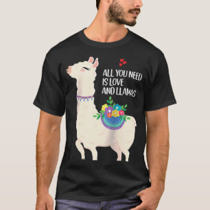 All You Need Is Love Valentine's Day Llama Raglan T-Shirt