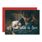 All you need is love Valentine's day photo card