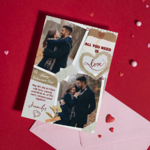 All You Need Is Love Valentines Day Photo Heart  Holiday Card