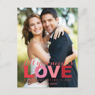 All You Need Is Love Valentine's Day Post Card