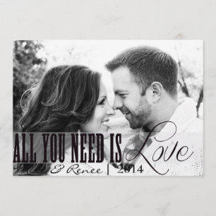 All you need is LOVE wedding announcement