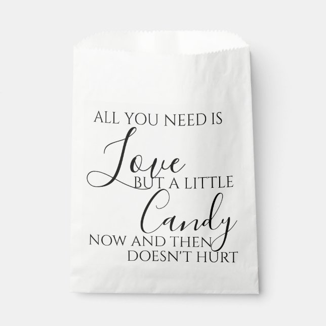 All you need is love wedding candy buffet favour f bags (Front)