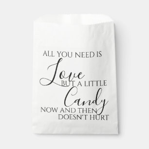 All you need is love wedding candy buffet favour f favour bags