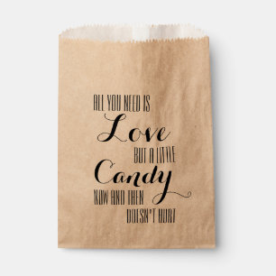 All you need is love wedding candy buffet favour favour bags