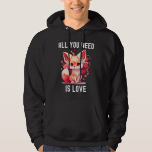 All you need is love with heart Kitsu Valentine's  Hoodie