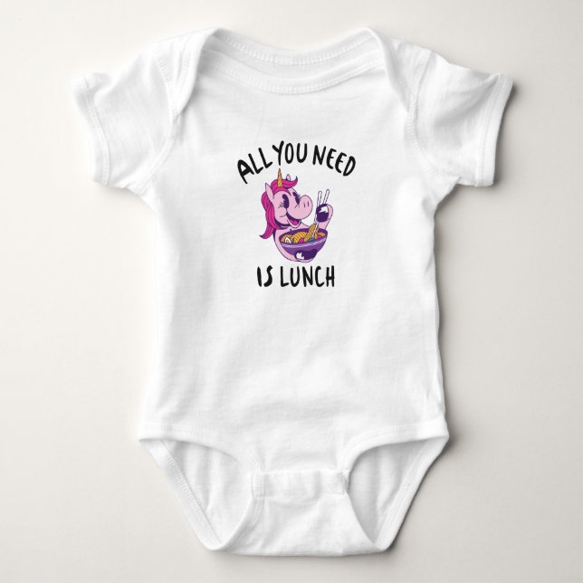 All you need is lunch baby bodysuit (Front)
