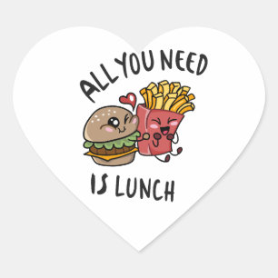 All you need is lunch heart sticker