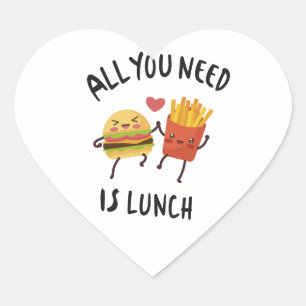 All you need is lunch heart sticker