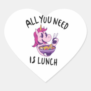All you need is lunch heart sticker