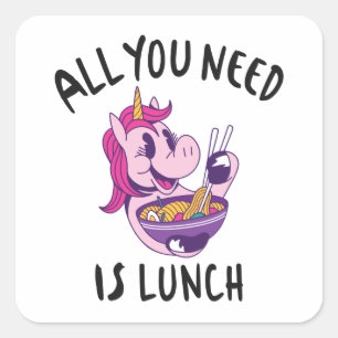All you need is lunch square sticker