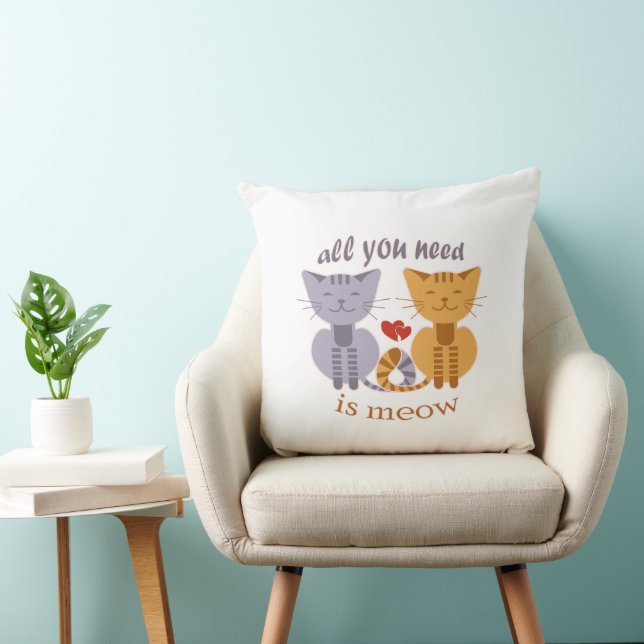 All you need is meow Valentine cats Cushion (Chair)