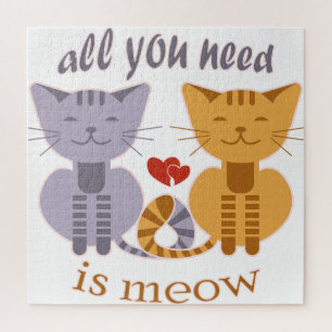 All you need is meow Valentine cats Jigsaw Puzzle