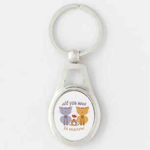 All you need is meow Valentine cats Key Ring