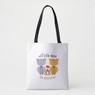 All you need is meow Valentine cats Tote Bag