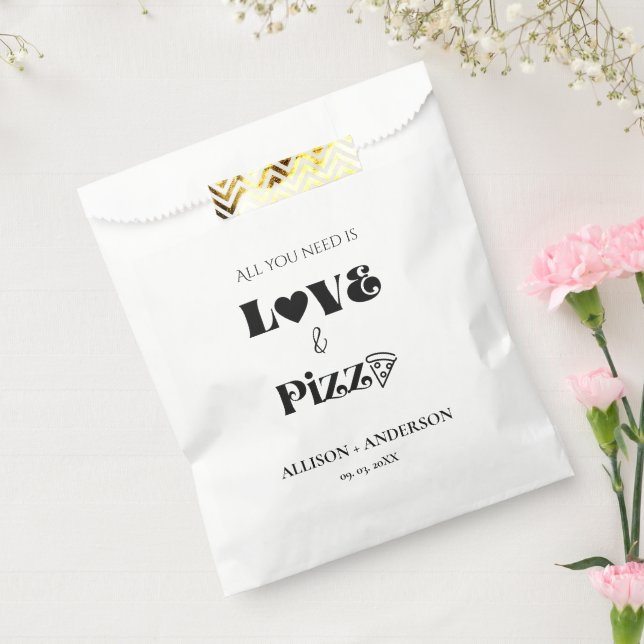 All you need is pizza & Love bridal shower favour  Favour Bags (Sealed)