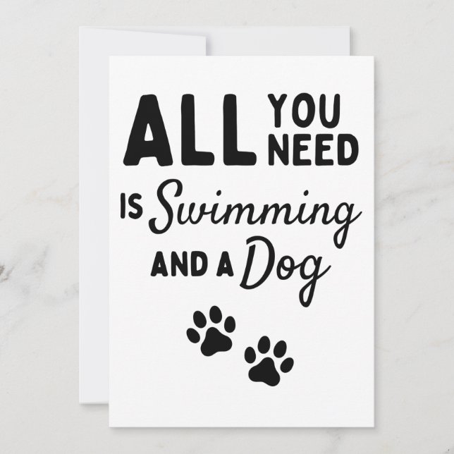 All you need is swimming and a dog card (Front)