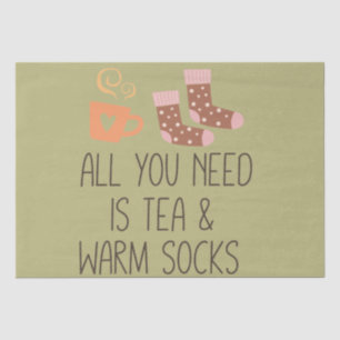 All you need is Tea & Warm socks seasonal Tissue Paper