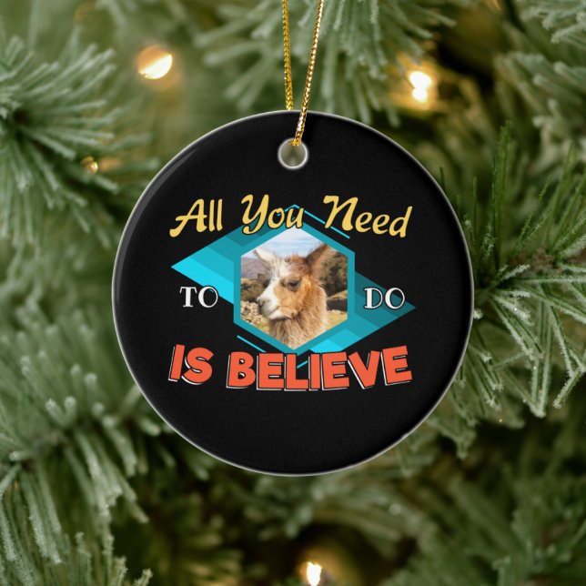 All You Need to Do is Believe - Llama Lover Ceramic Tree Decoration (Tree)