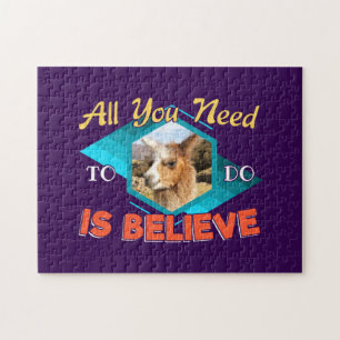 All You Need to Do is Believe - Llama Lover Jigsaw Puzzle