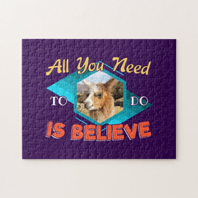 All You Need to Do is Believe - Llama Lover Jigsaw Puzzle (Horizontal)