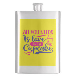 All You Needs is Love and Cupcake Hip Flask