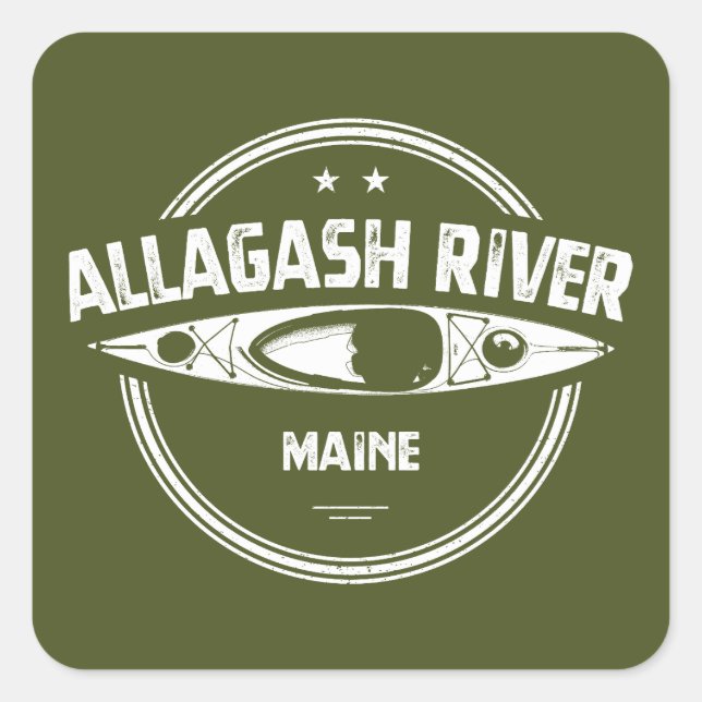 Allagash River Maine Kayak Square Sticker (Front)