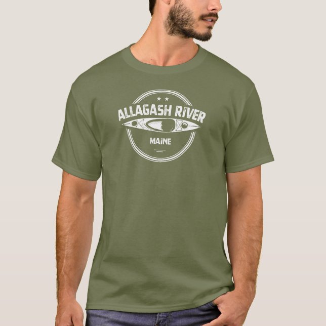 Allagash River Maine Kayak T-Shirt (Front)