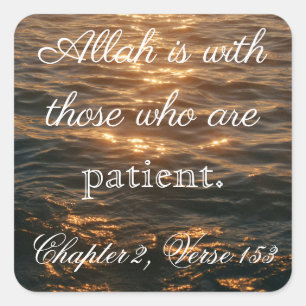 allah is with those who are patient. square sticker