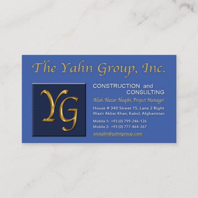 Allah YG Business Card (Front)