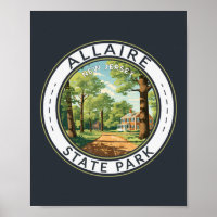 Allaire State Park New Jersey Travel Art Badge