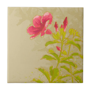 Allamanda Flower On Toned Background Tile
