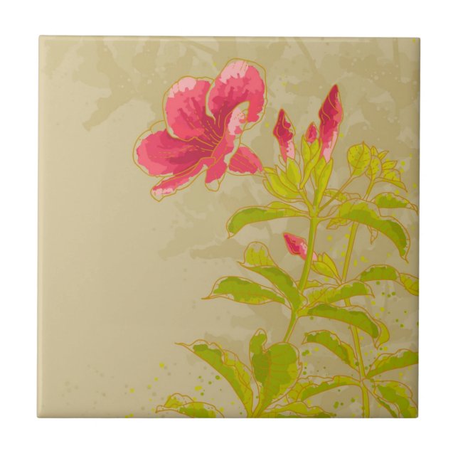 Allamanda Flower On Toned Background Tile (Front)