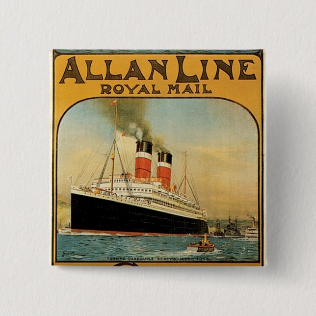 Allan Line 15 Cm Square Badge (Front)