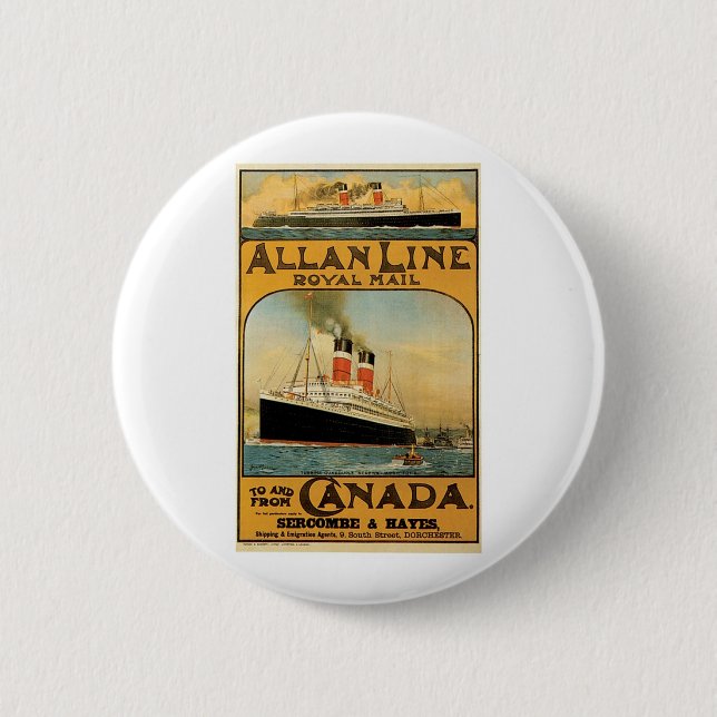 Allan Line 6 Cm Round Badge (Front)