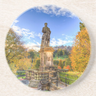 Allan Ramsey Statue And Edinburgh Castle Coaster