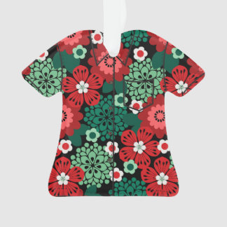 Allana Garden Hawaiian Floral Aloha Shirt- Red Ornament